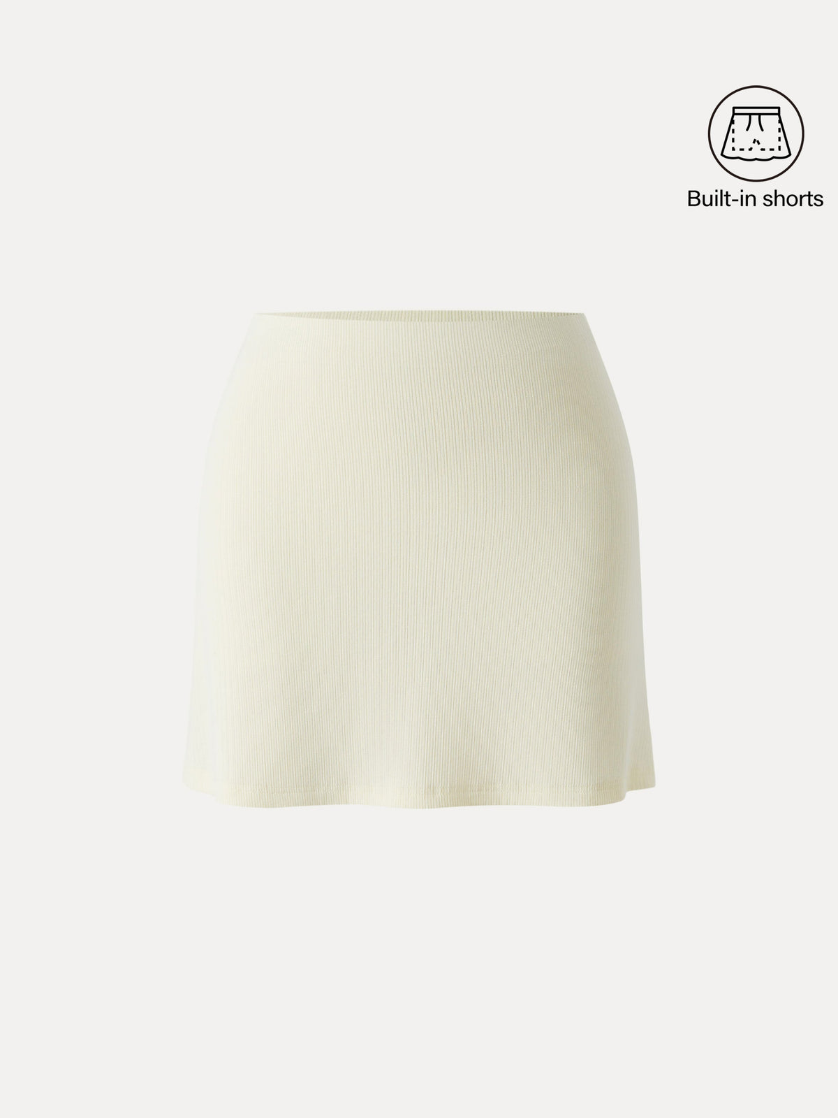 OGLmove Women's Stretch Cotton Pointelle A-Line Mini Skirt with Built-in Shorts