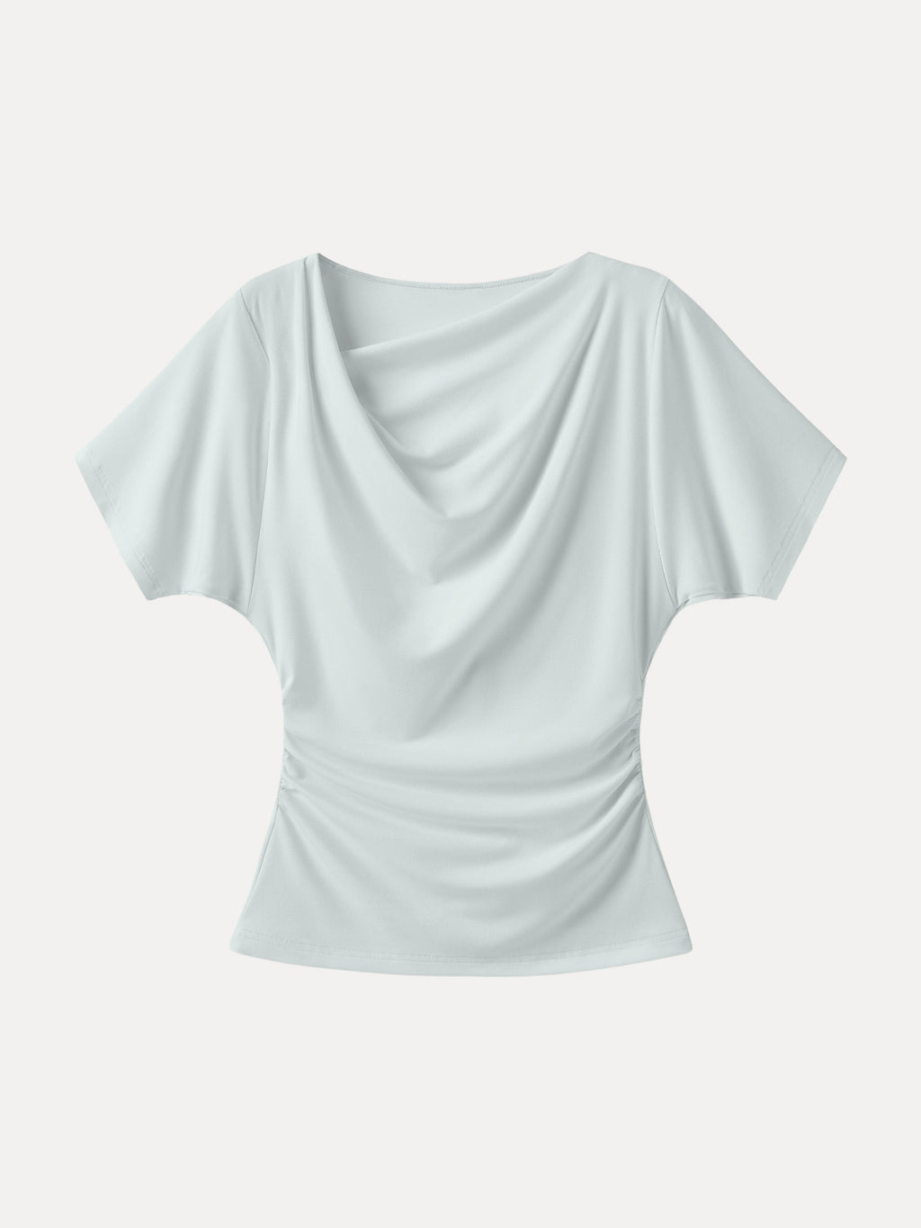 OGLmove Women's Asymmetrical Cowl Neck Ruched Top