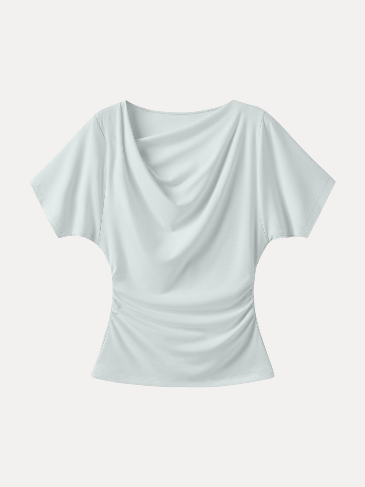OGLmove Women's Asymmetrical Cowl Neck Ruched Top