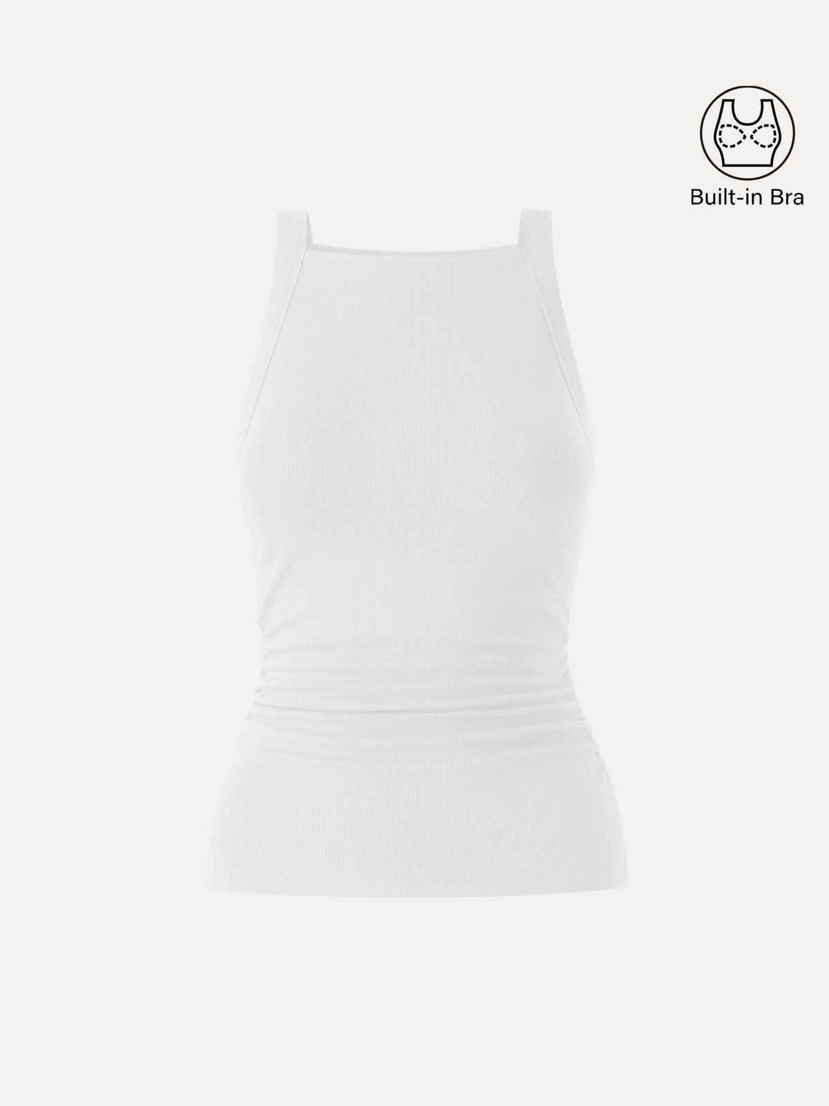 OGLmove Women's Square Neck Ruched Rib Bra Tank