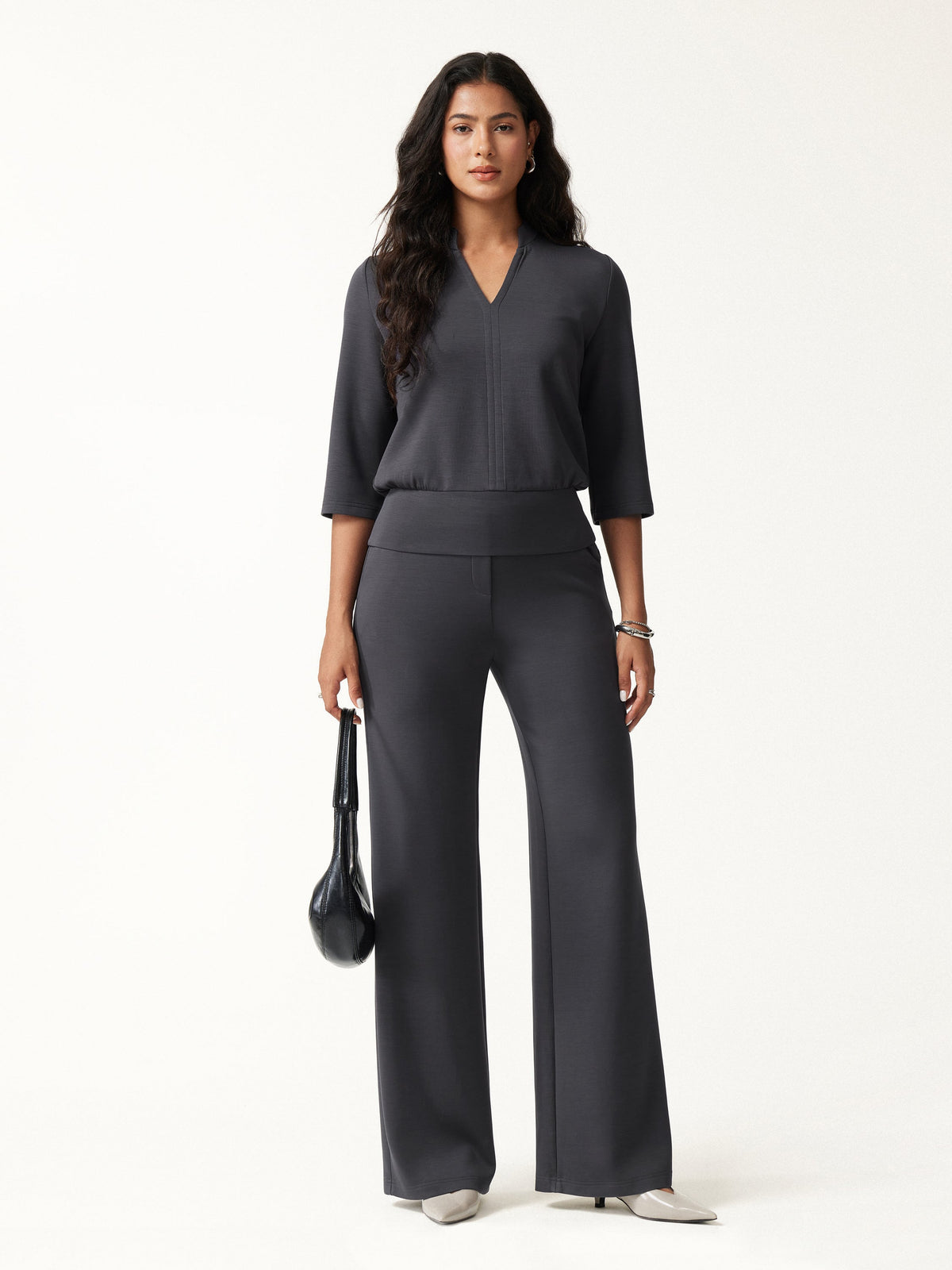 OGLmove Women's TravelEase Lyocell Spacer High-Rise Wide Leg Pants with Pockets