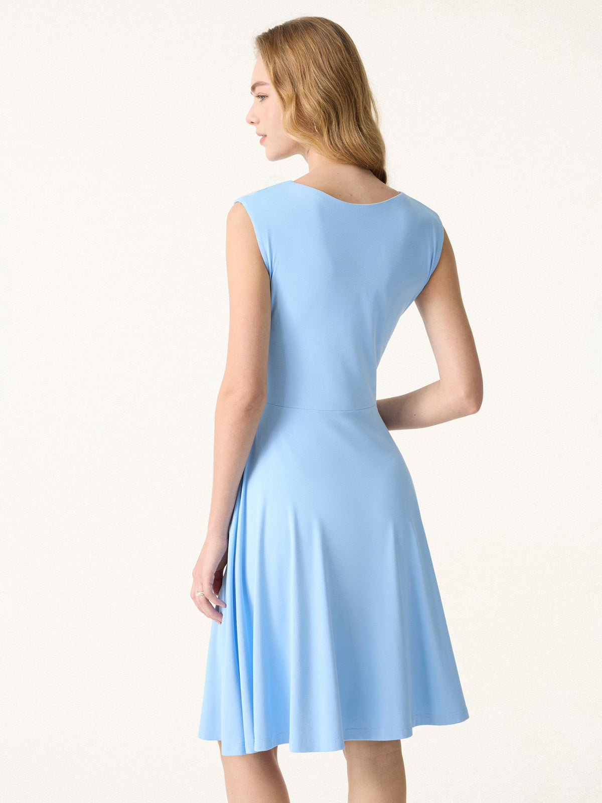 OGLmove Women's SkinKiss Boatneck Wide Shoulder Bra Dress with Pockets