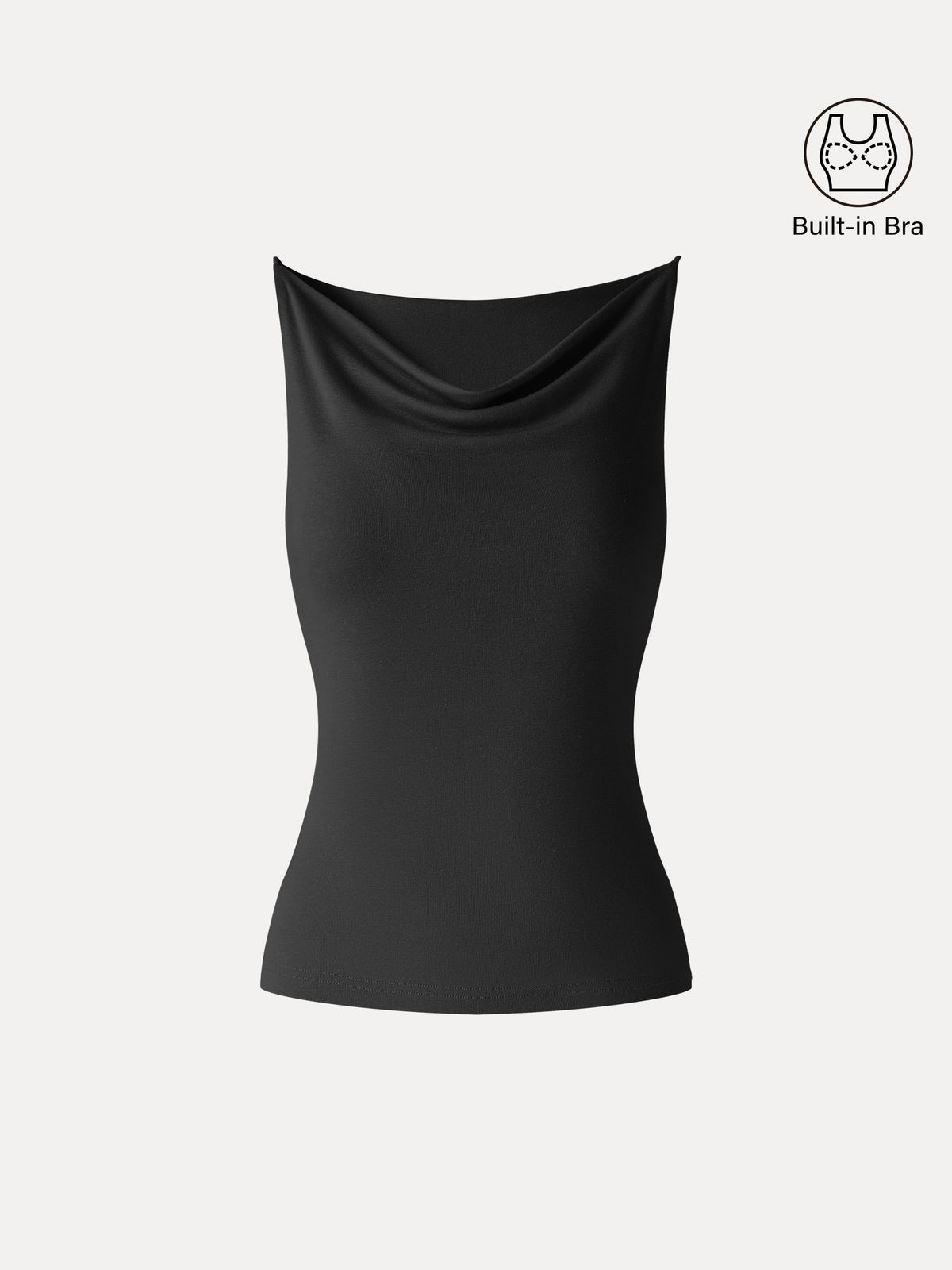 OGLmove Women's Stretch Linen Cowl Neck Bra Tank