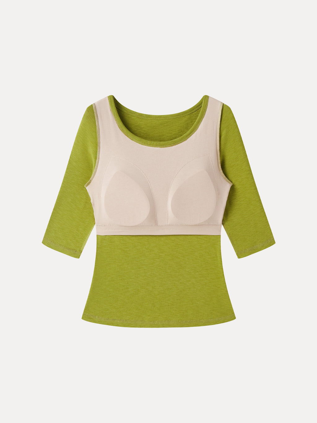 OGLmove Women's Eco-Mousse Round Neck Elbow Sleeve Bra Top