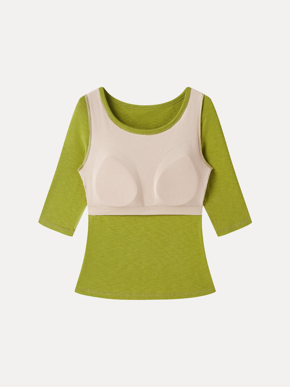 OGLmove Women's Eco-Mousse Round Neck Elbow Sleeve Bra Top