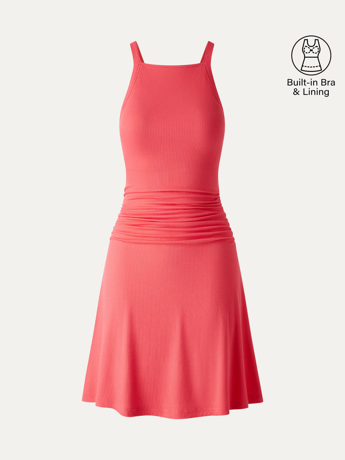 OGLmove Women's CoolTouch Square Neck Sleeveless Mini Bra Dress