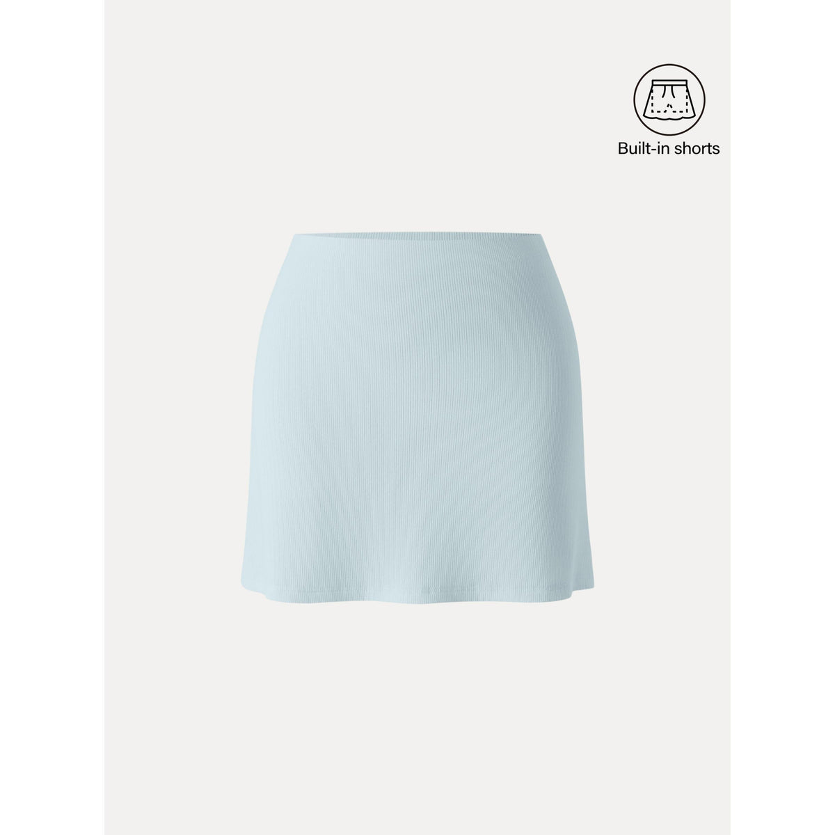OGLmove Women's Stretch Cotton Pointelle A-Line Mini Skirt with Built-in Shorts