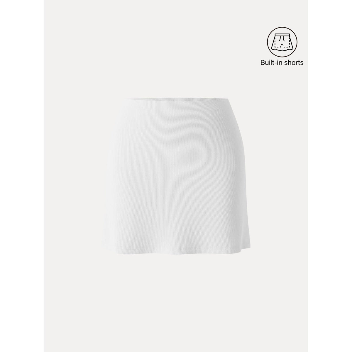 OGLmove Women's Stretch Cotton Pointelle A-Line Mini Skirt with Built-in Shorts