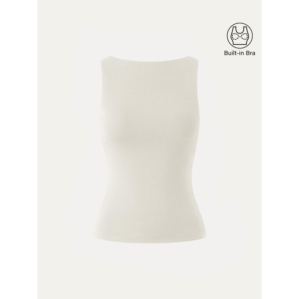 OGLmove Women's Stretch Cotton Boatneck Bra Tank