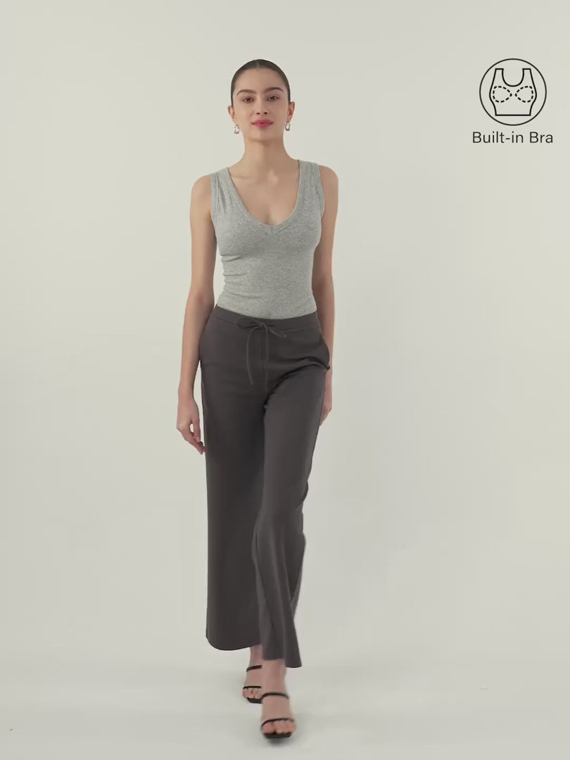 OGLmove Stretchy V-Neck Cotton Airy Bra Tank