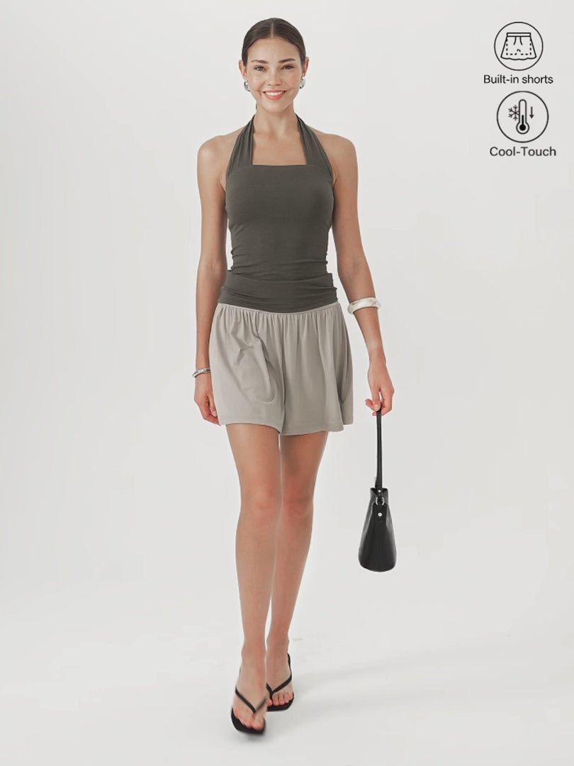 OGLmove Women's CoolTouch Gathered A-Line Mini Skort