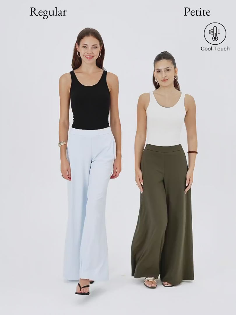 OGLmove CoolTouch Ponte Mid Rise Wide Leg Pants with Pockets