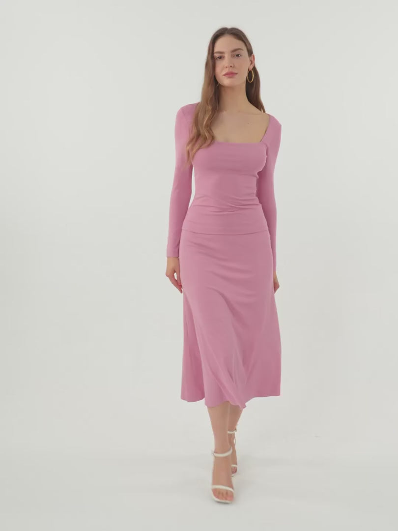 OGLmove Women's Breezy Pull-On Mermaid Midi Skirt